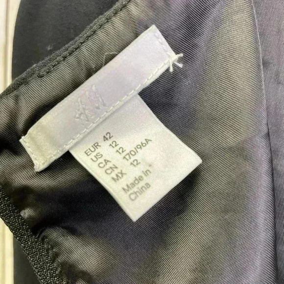 H&M dress size 12 detail back black/white form fitting - Picture 6 of 11